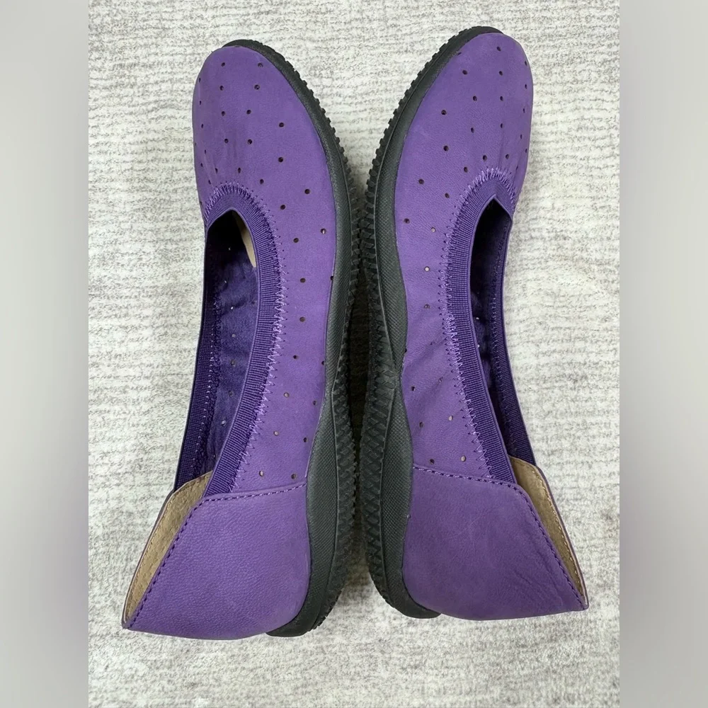 SoftWalk Hampshire Ballet Flats Women’s Sz 6.5 Purple Milled Nubuck Leather - Picture 4 of 8